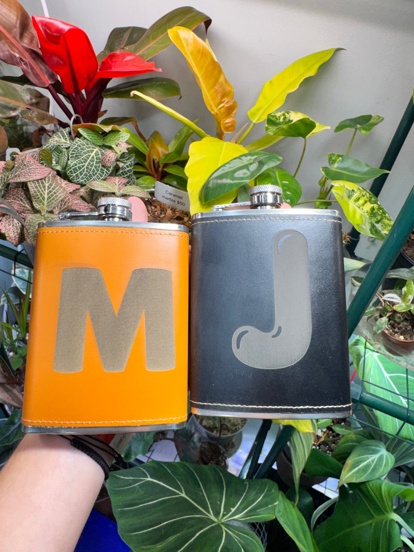 Custom Leather Wrapped Flask