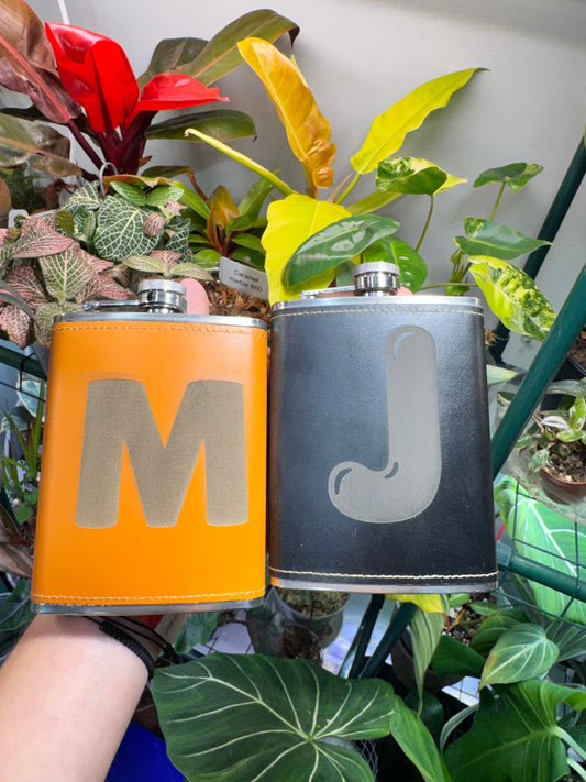 Custom Leather Wrapped Flask