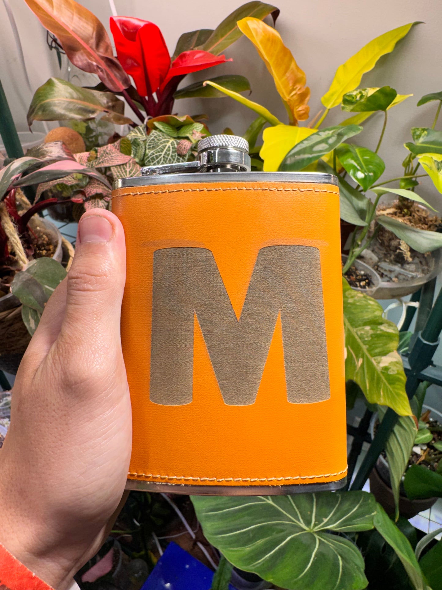Custom Leather Wrapped Flask