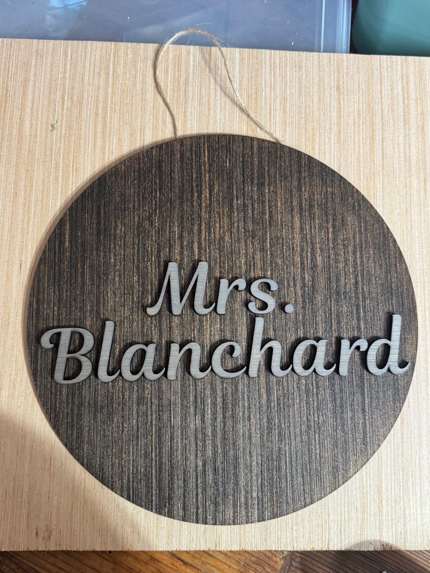 Custom Wooden Teacher Sign